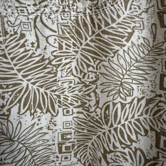 CALI 1850 Linen Blend Wide Leg Palazzo Pants Tropical Tan On White, Large, EUC - Picture 4 of 9